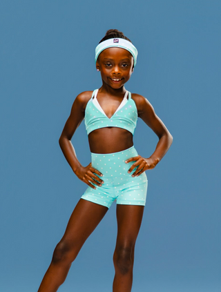 SOUTH SIDE DOUBLE LAYER CHILD TOP-SEASIDE POLKA DOT/WHITE