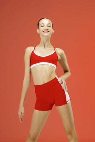 RACHAEL CHILD TOP- CHERRY/WHITE