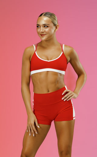 RACHAEL ADULT TOP- CHERRY/WHITE