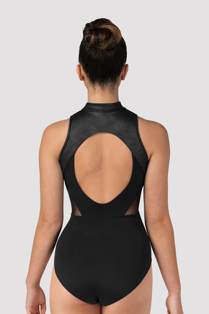 Leather look bodysuit sales